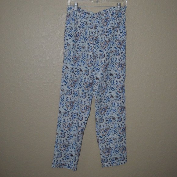 NWT $189 Sz XS Xirena Tayler Blue White Mosaic Drawstring Casual Comfy Pants - Picture 7 of 9